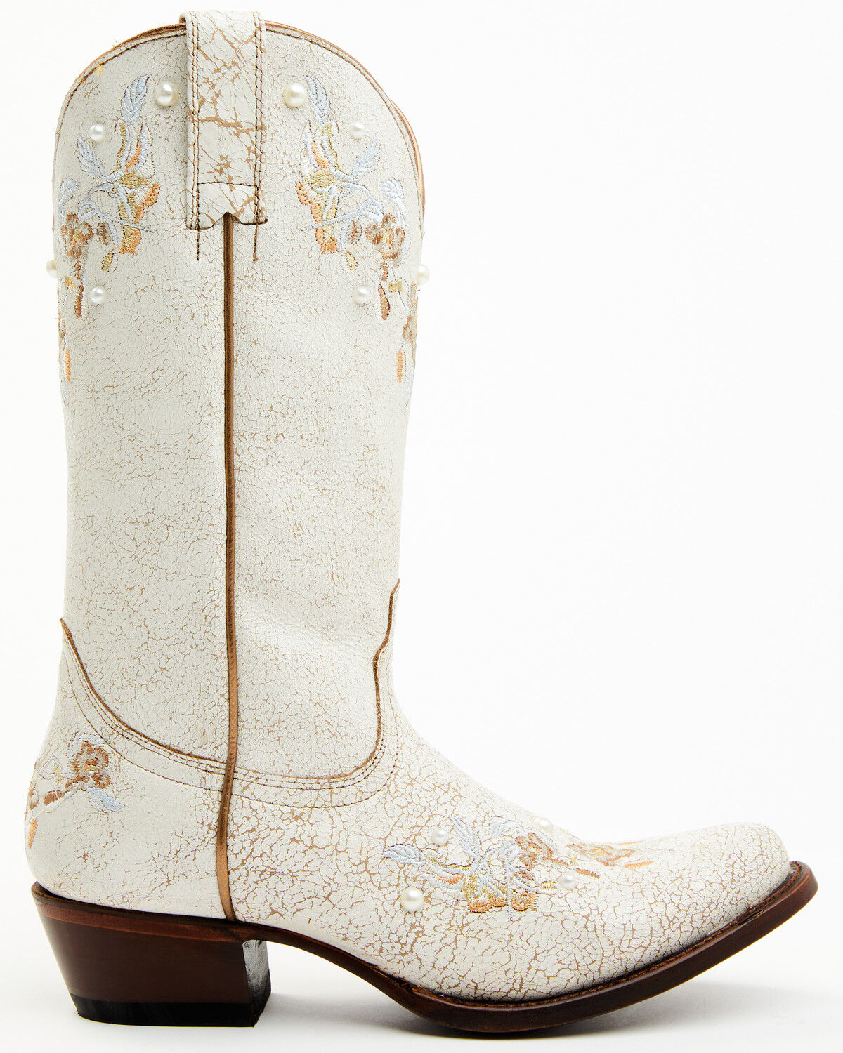 Image #2 - Shyanne Women's Byrdie Crack Embroidered Western Boots - Round Toe, Ivory, hi-res