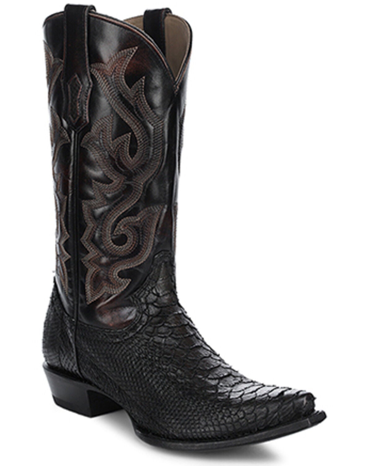 Corral Men's Exotic Python Western Boots - Snip Toe, Black, hi-res