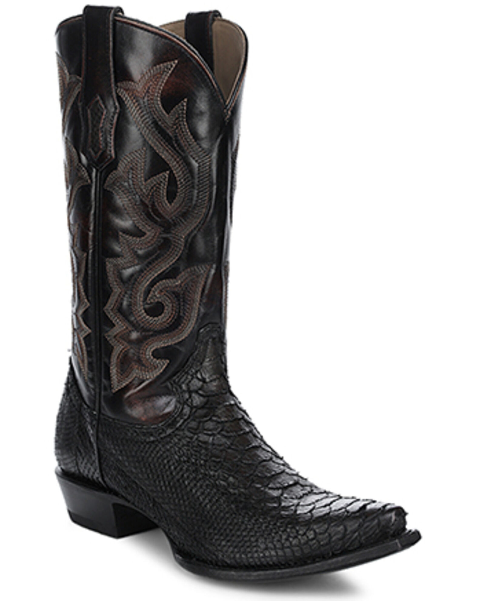 Image #1 - Corral Men's Exotic Python Western Boots - Snip Toe, Black, hi-res