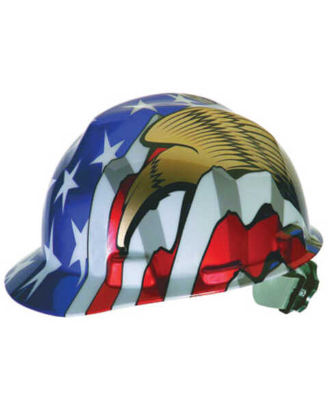 Image #1 - MSA Men's Flag & Eagles Cap Style Work Hard Hat , Multi, hi-res
