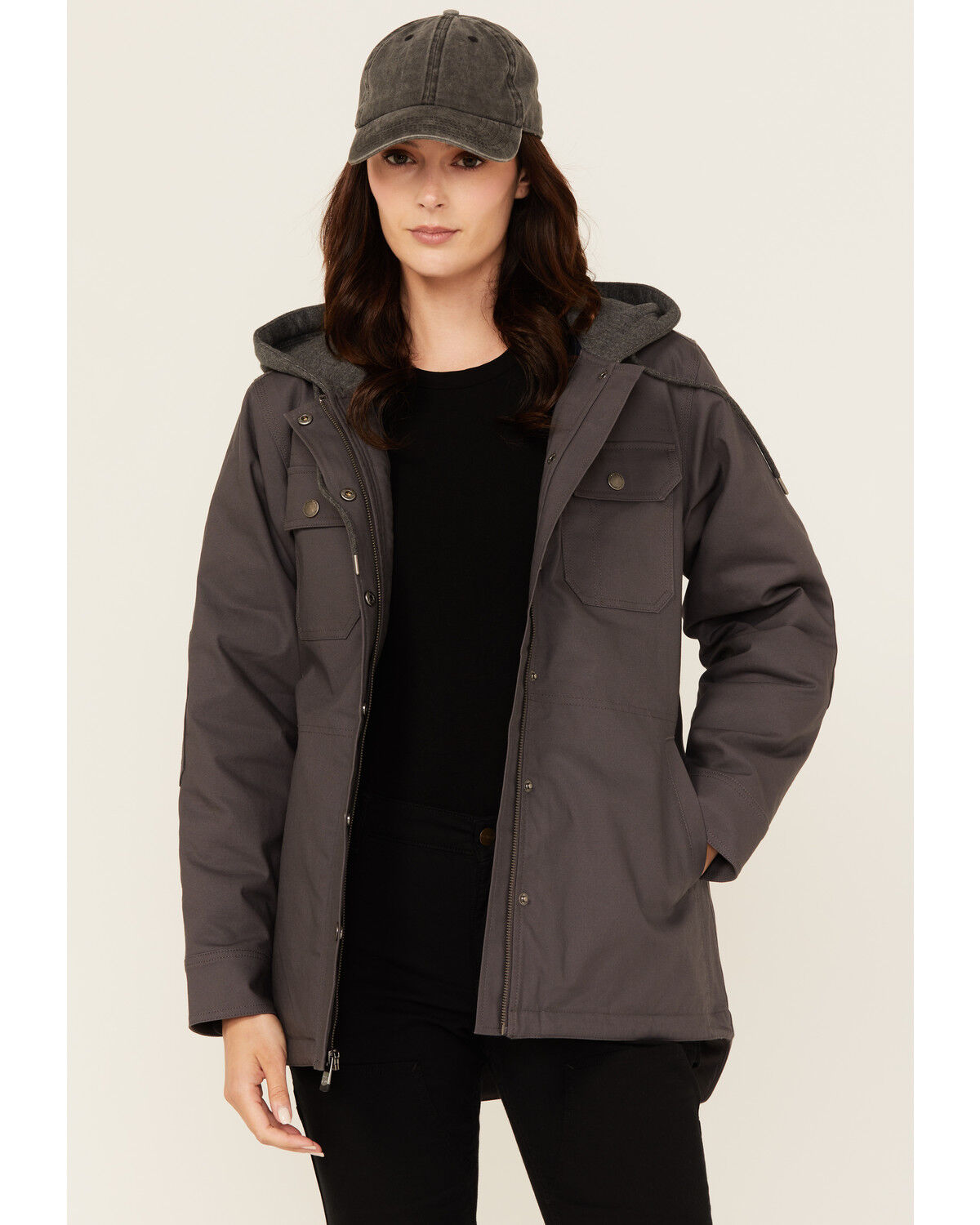 Image #1 - Lucky Brand Workwear Women's Canvas Jacket, Grey, hi-res