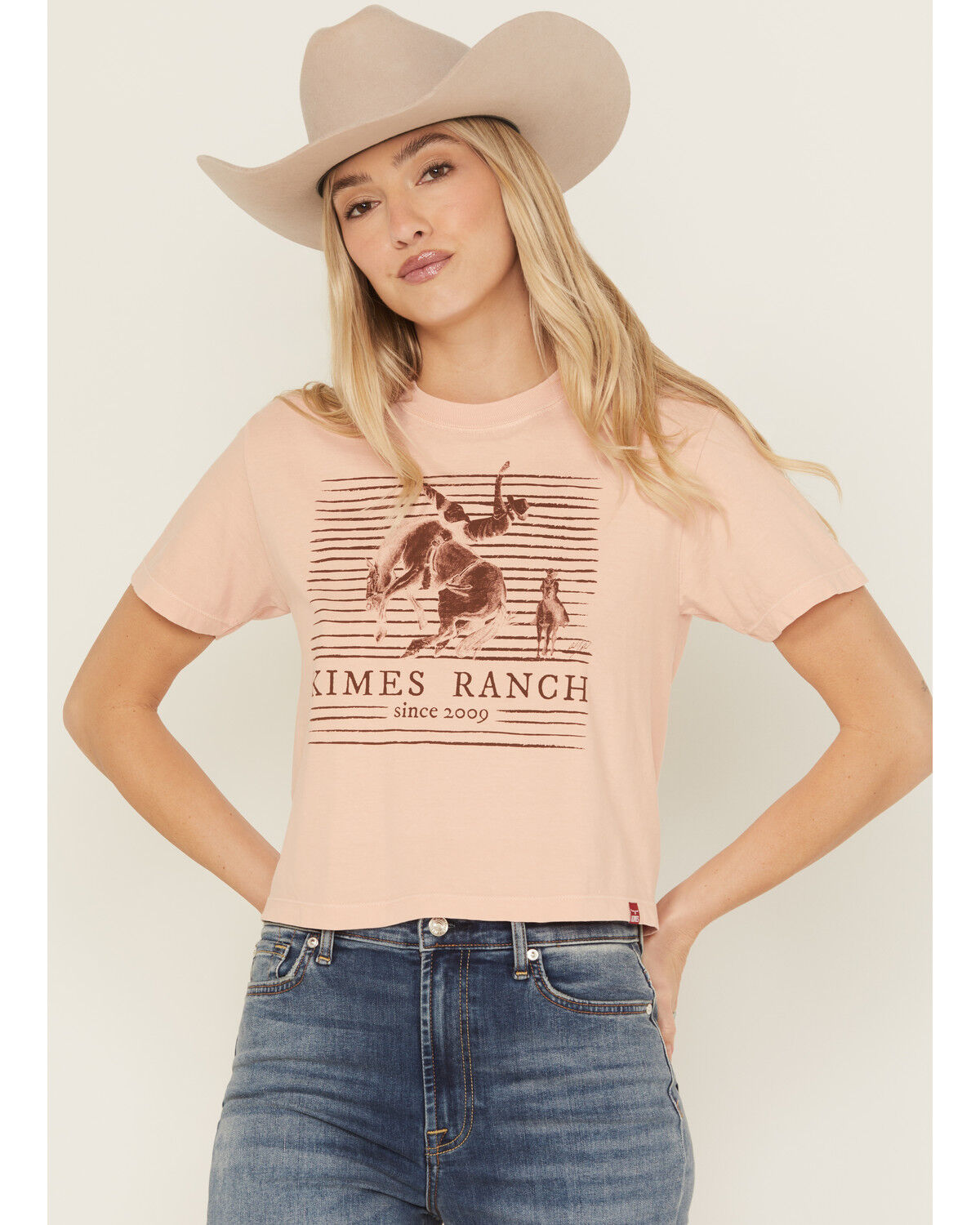 Image #1 - Kimes Ranch Women's Bronco Short Sleeve Graphic Tee, Peach, hi-res