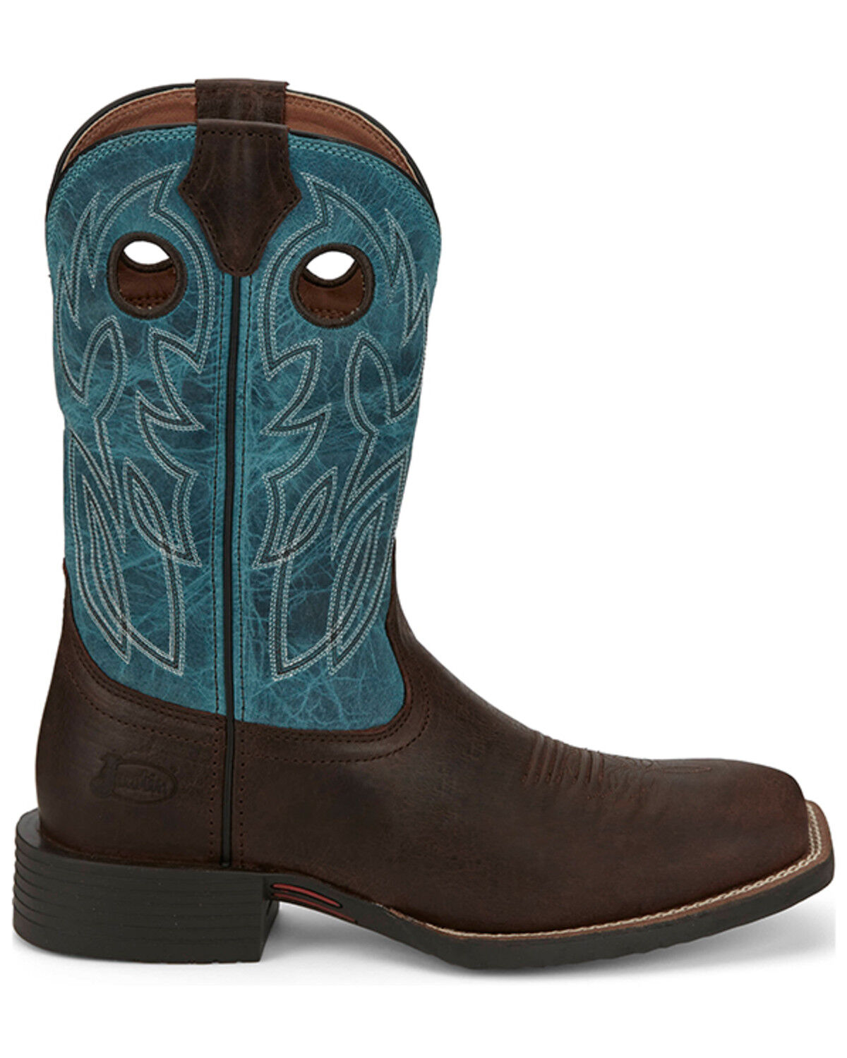 Image #2 - Justin Men's 11" Bowline Western Boots - Broad Square Toe, Brown, hi-res