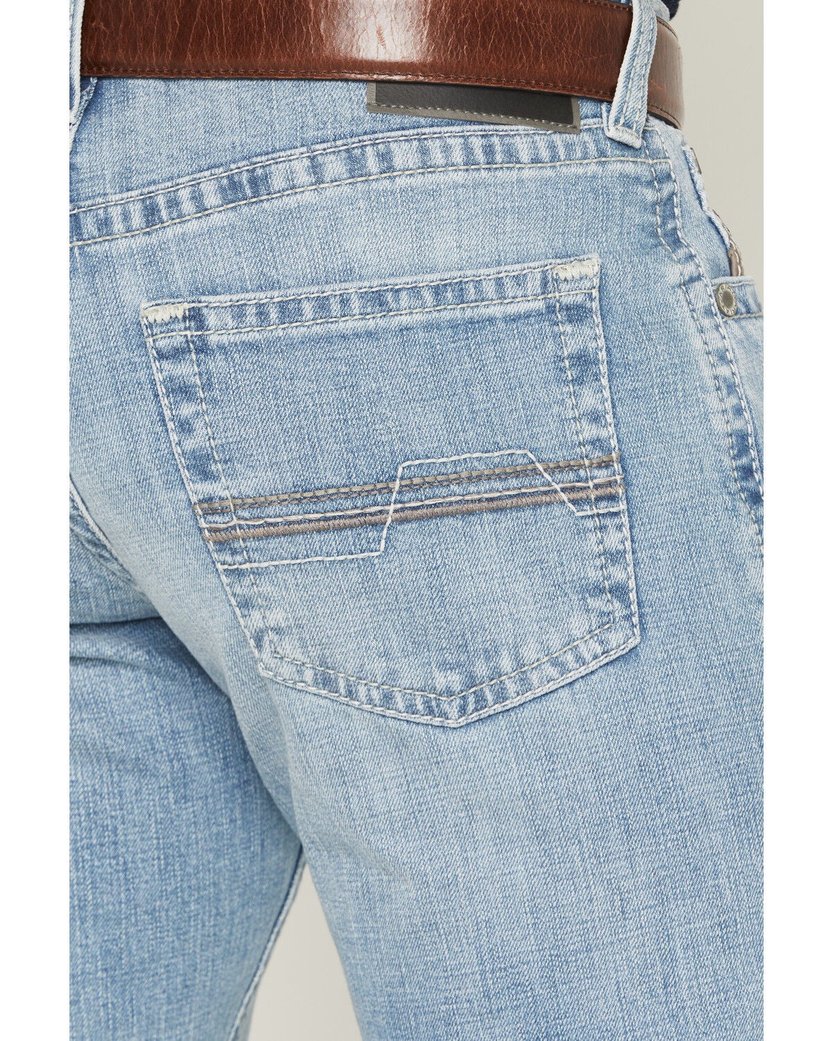 Image #4 - Ariat Men's M5 Roy Normal Light Wash Straight Leg Stretch Denim Jeans, Light Wash, hi-res