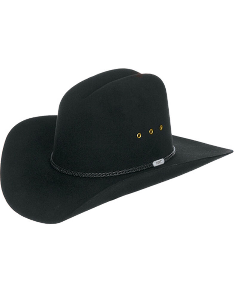 Master Hatters Boys' Black Rancher Jr. 3X Wool Felt Cowboy Hat, Black, hi-res