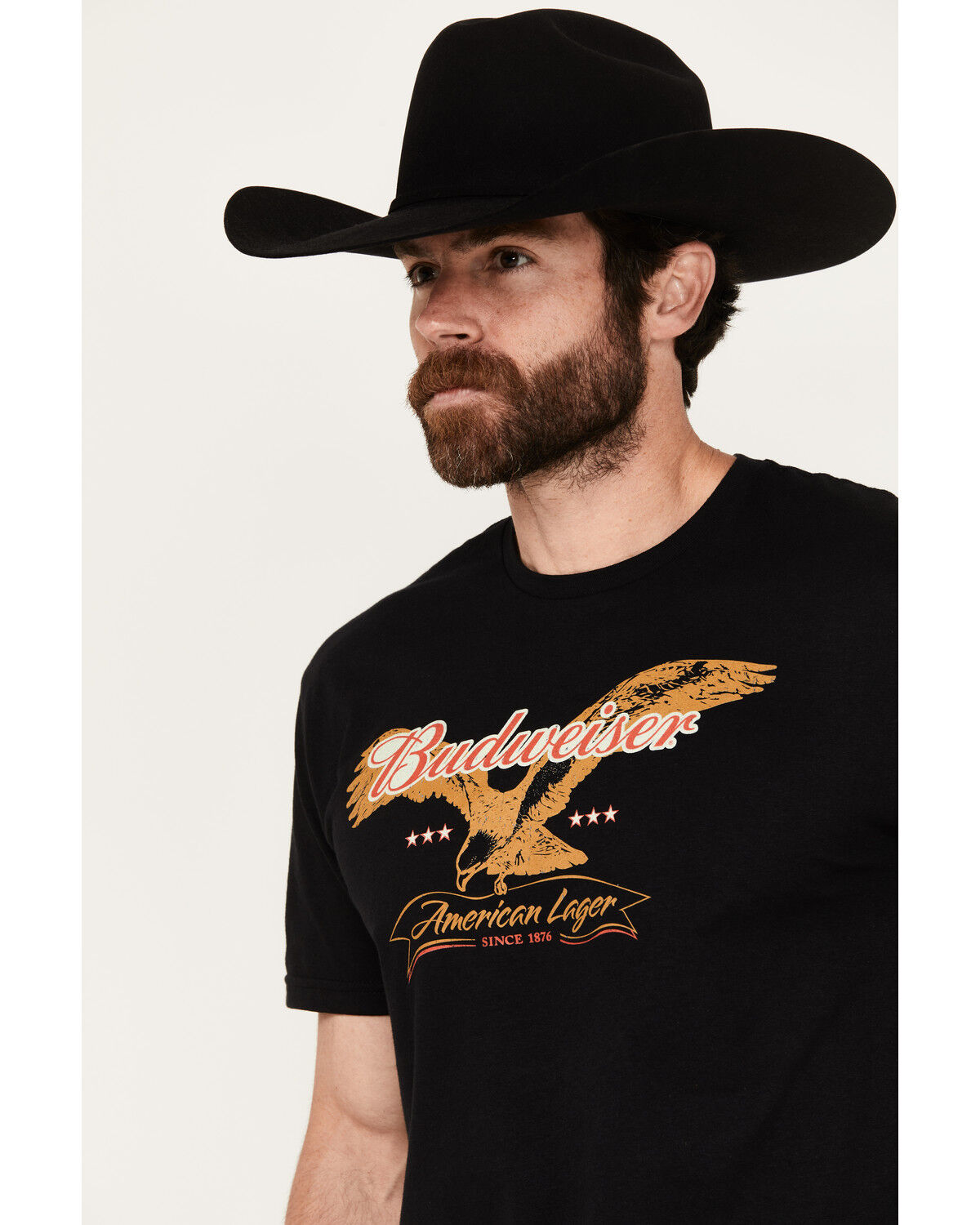 Image #2 - Brew City Beer Gear Men's Budweiser Logo Short Sleeve Graphic T-Shirt, Black, hi-res