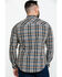 Image #2 - Rock & Roll Denim Men's Plaid Print Long Sleeve Snap Western Shirt, Teal, hi-res