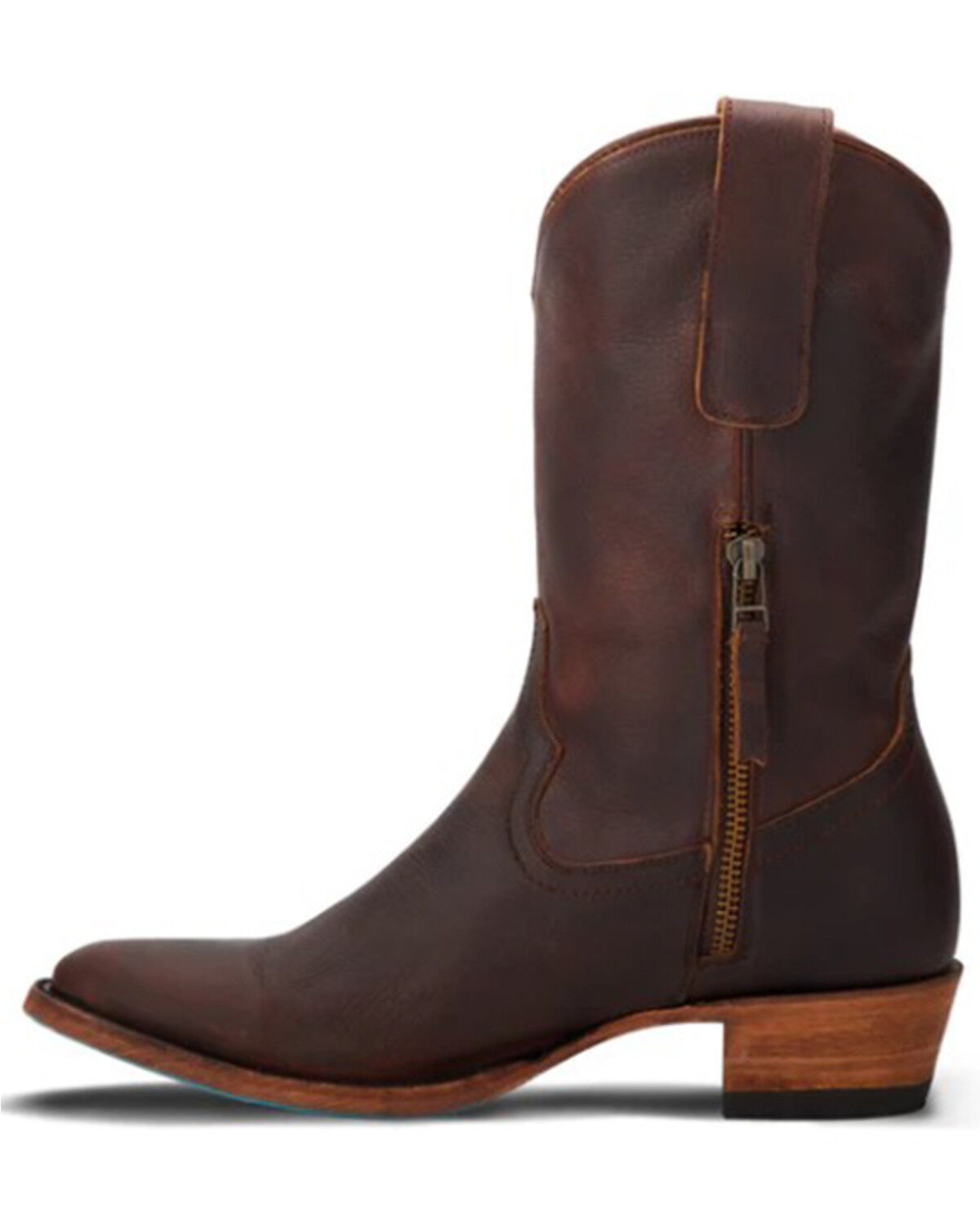 Image #3 - Lane Women's Plain Jane Midi Western Boots - Round Toe, Cognac, hi-res