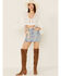 Image #1 - Rock & Roll Denim Women's Cowgirl Light Wash Pintuck Detail Denim Skirt, Blue, hi-res