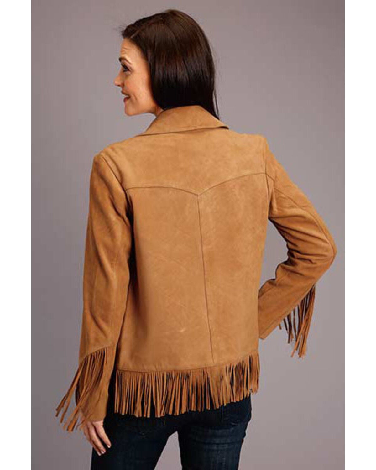 tan suede fringe jacket