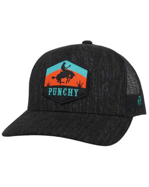 Hooey Men's Punchy Patch Logo Trucker Cap , Black, hi-res
