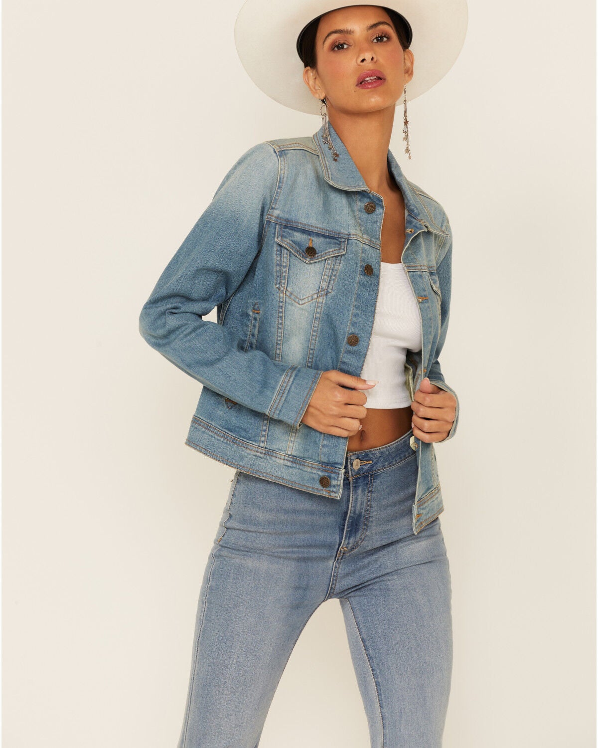 Image #1 - Wrangler Women's Premium Denim Jacket, , hi-res