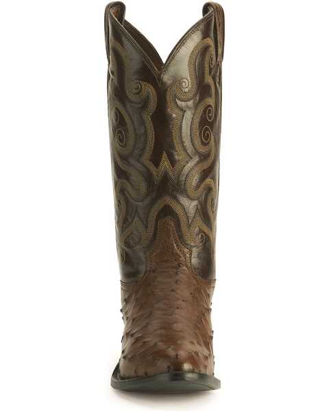Tony Lama Men's Full Quill Ostrich Western Boots - Medium Toe, Coffee, hi-res