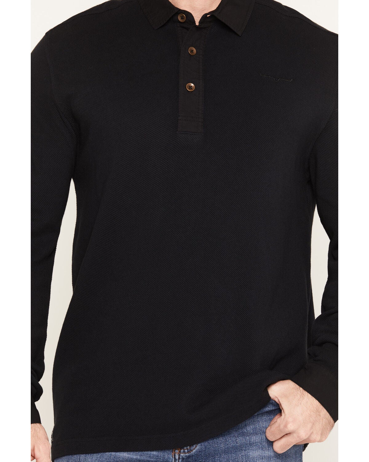 Image #3 - Kimes Ranch Men's Rockaway Solid Long Sleeve Polo Shirt, Black, hi-res