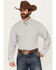 Image #1 - George Strait by Wrangler Men's Striped Print Long Sleeve Button-Down Stretch Western Shirt, Light Grey, hi-res