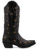 Image #2 - Black Star Women's Marfa Star Inlay Studded Leather Western Boot - Snip Toe , Black, hi-res