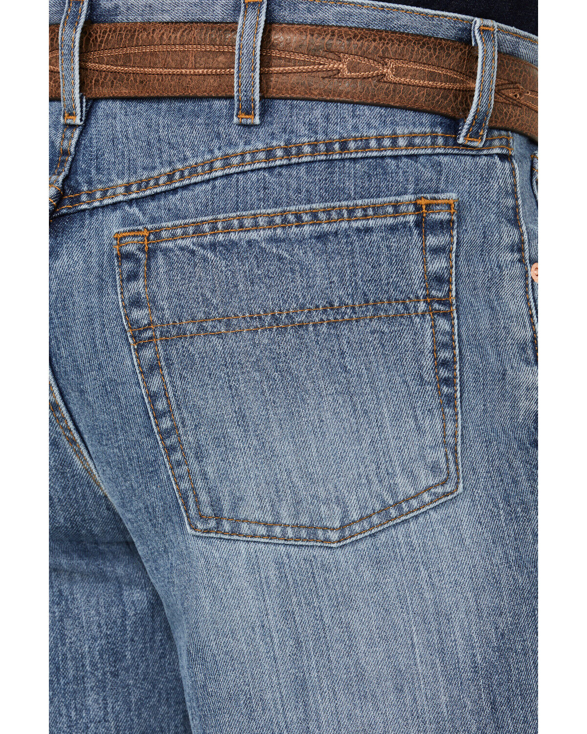 Image #4 - Cinch Men's Black Label Medium Wash Loose Tapered Rigid Denim Jeans, Blue, hi-res