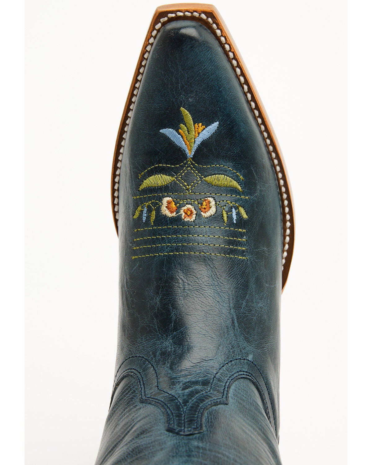 Image #6 - Shyanne Women's Stephanie Floral Western Boots - Snip Toe, Navy, hi-res