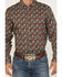 Image #3 - RANK 45® Men's Hudson Geo Southwestern Print Long Sleeve Button-Down Stretch Western Shirt, Brown, hi-res