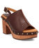 Image #1 - Dingo Women's Clover Wooden Sandals, Brown, hi-res