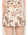 Image #4 - Originality Women's Cow Print Faux Suede Mini Skort, Cream/brown, hi-res