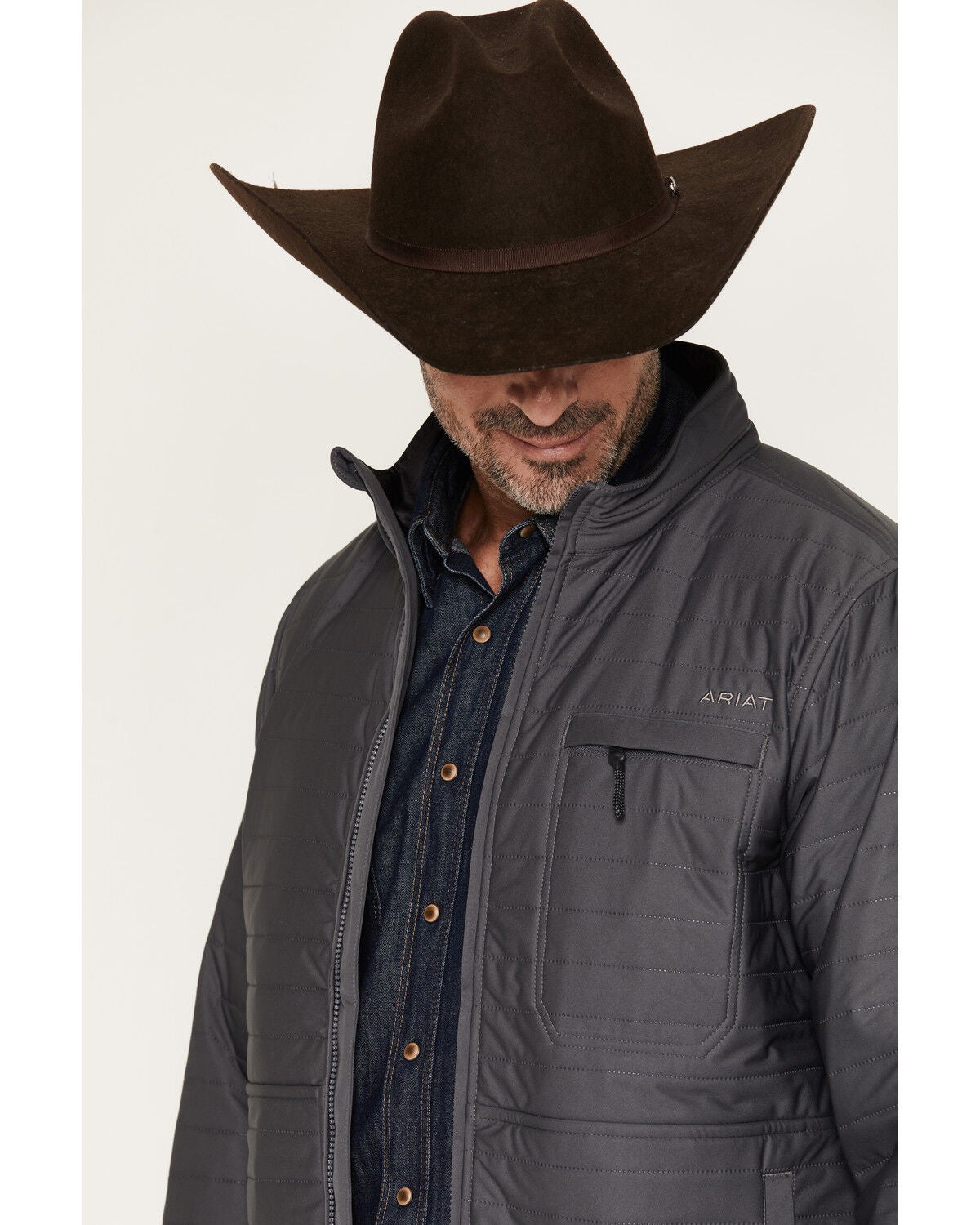 Image #2 - Ariat Men's Wylie Jacket, Dark Grey, hi-res