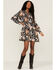 Image #1 - Revel Women's Floral A-Line Dress, Black, hi-res