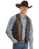 Image #1 - Scully Men's Whipstitch Lamb Leather Vest, Brown, hi-res