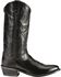 Image #2 - Old West Men's Smooth Leather Western Boots - Round Toe, Black, hi-res