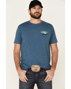 Ariat Men's Blue Rising Sun Logo Short Sleeve T-Shirt , Blue, hi-res