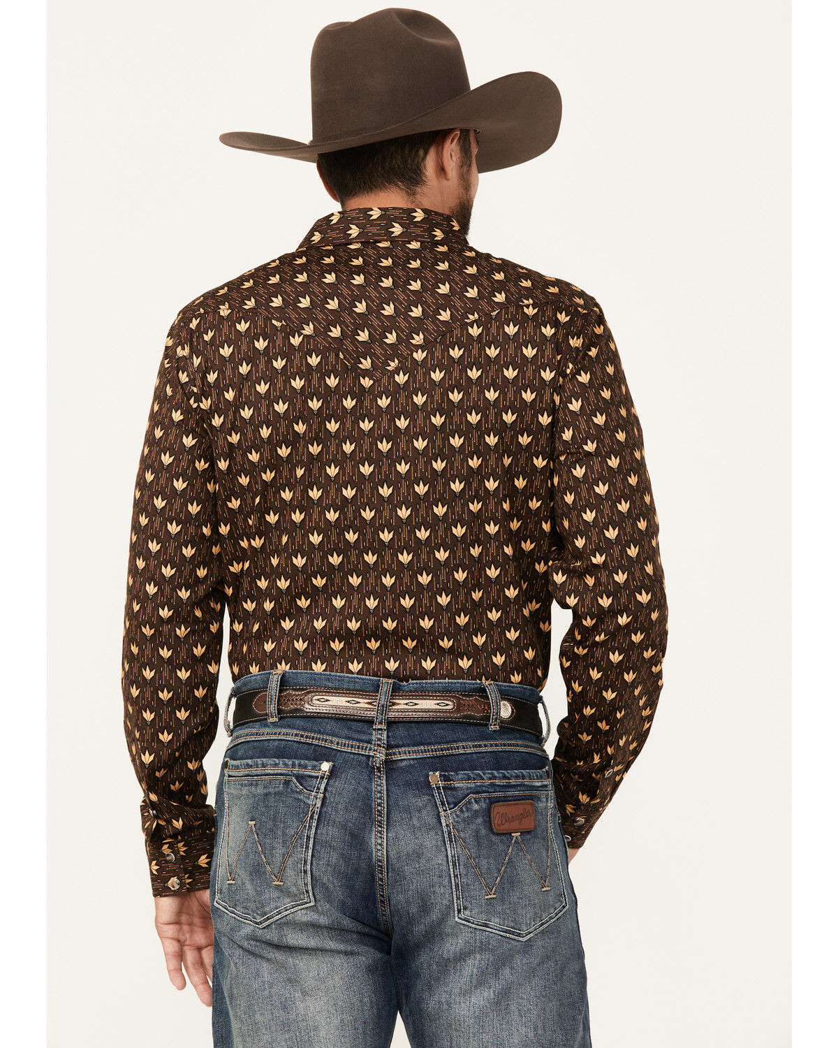 Image #4 - Cody James Men's Reign In Striped Print Long Sleeve Snap Western Shirt - Tall, Chocolate, hi-res