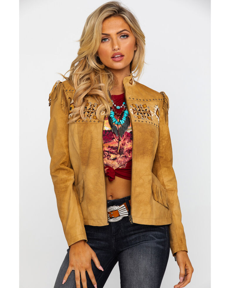 Scully Women S Aztec Buckskin Beaded Fringe Jacket Country Outfitter