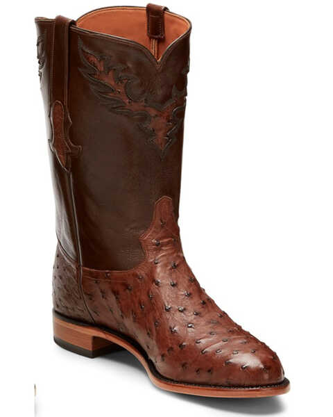 Image #1 - Tony Lama Men's Exotic Ostrich Skin Western Boots - Round Toe, Antique, hi-res