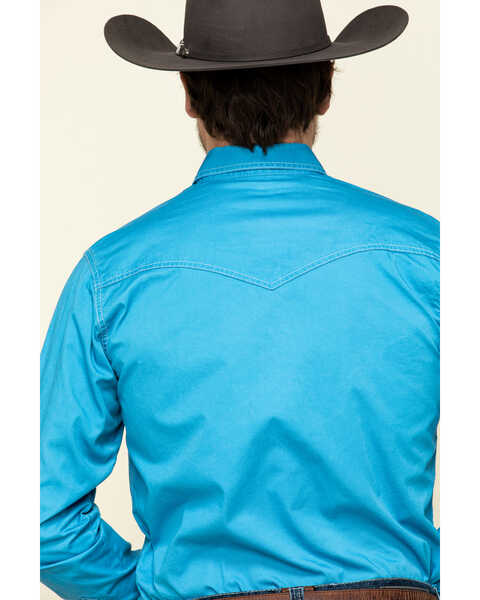 Image #5 - Wrangler Retro Men's Long Sleeve Western Shirt , Blue, hi-res