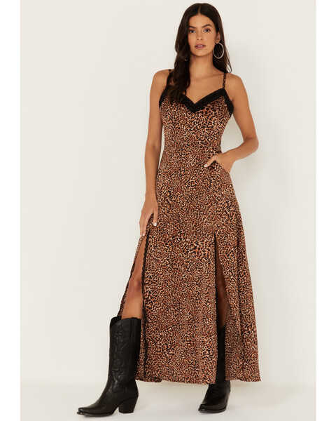 Idyllwind Women's Alexandria Maxi Slip Dress, Tan, hi-res