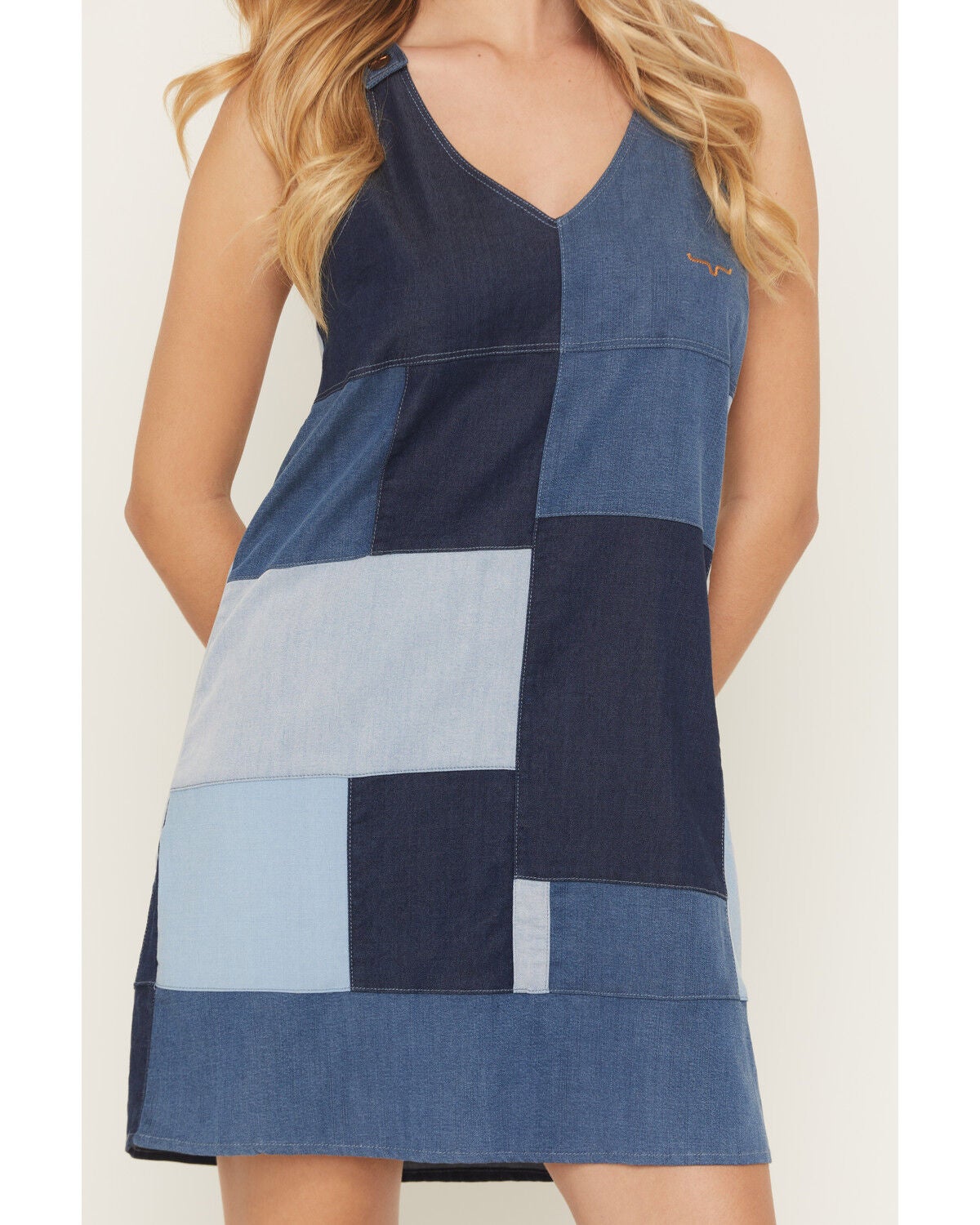 Image #3 - Kimes Ranch Women's Dottie Sleeveless Denim Patchwork Mini Dress, Blue, hi-res