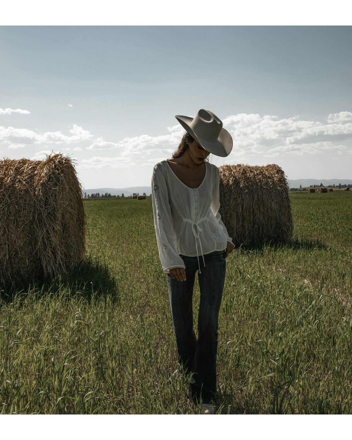 Image #1 - Idyllwind Women's Sharondale Button-Down Embroidered Bell Sleeve Top, Ivory, hi-res