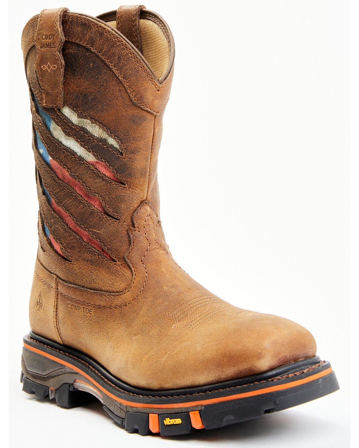 Cody James Men's 11" Decimator Western Work Boots - Nano Composite Toe, Brown, hi-res