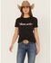Image #1 - Ariat Women's Boot Barn Exclusive Rosa Logo Short Sleeve Graphic Tee, Black, hi-res