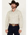 Image #1 - Cody James Men's Treven Floral Print Long Sleeve Snap Western Shirt, Cream, hi-res