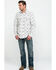 Rock & Roll Denim Men's Washed Guitar Print Long Sleeve Western Shirt , Black, hi-res