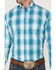 Image #3 - Stetson Men's Large Ombre Plaid Print Long Sleeve Button Down Western Shirt, Blue, hi-res