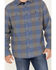 Image #3 - Brothers and Sons Men's Buffalo Checkered Print Long Sleeve Button Down Western Flannel Shirt, Blue, hi-res