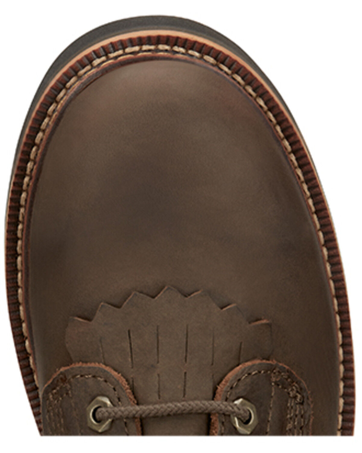Image #6 - Justin Men's Rivot Lace-Up Work Boots - Soft Toe, Brown, hi-res
