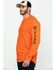 Image #3 - Hawx Men's Orange Logo Long Sleeve Work T-Shirt, Orange, hi-res