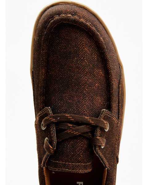 Image #6 - RANK 45® Men's Sanford Herringbone Western Casual Shoes - Moc Toe, Brown, hi-res