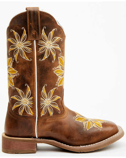 Image #2 - Laredo Women's Melrose Floral Western Boots - Broad Square Toe, Tan, hi-res