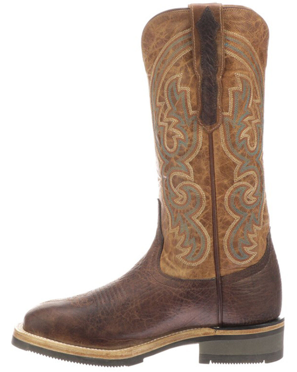 Image #3 - Lucchese Women's Ruth Cowhide Leather Western Boot - Square Toe, Chocolate, hi-res