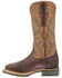 Lucchese Women's Chocolate & Peanut Ruth Cowhide Leather Western Boot - Square Toe , Chocolate, hi-res