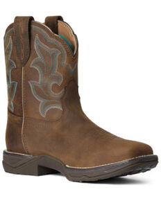 Ariat Women's Anthem Waterproof Western Work Boots - Soft Toe, Brown, hi-res